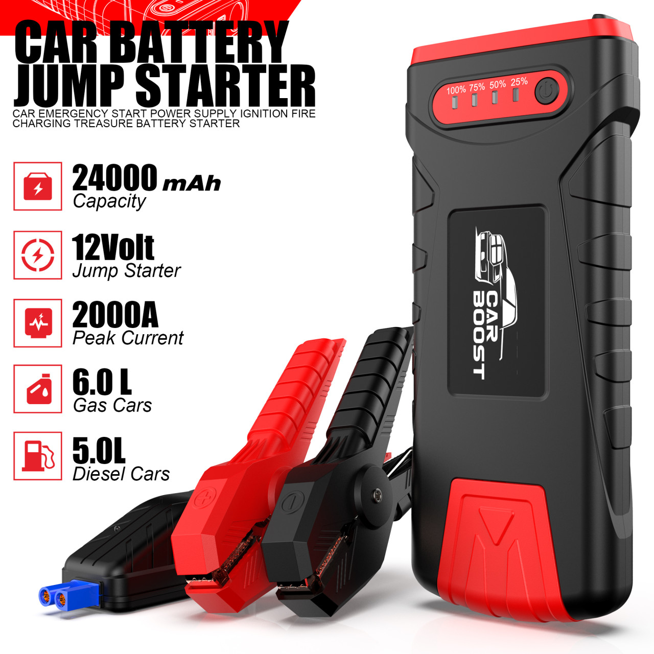 BOOSTER za klemanje auta Buster 12V 4000A paljenje auta