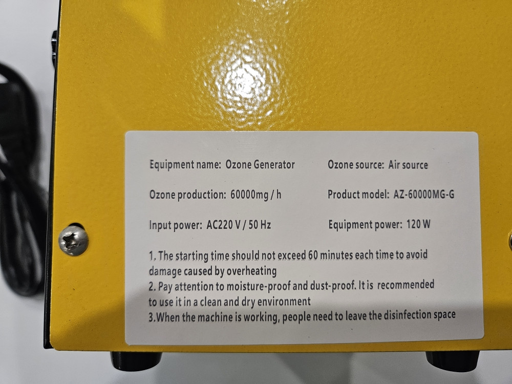 Ozon Generator 120W 60 g/h za uklanjanje mirisa dezinfekciju