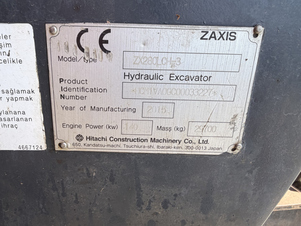 BAGER Gusjenicar HITACI ZX280LCH-3