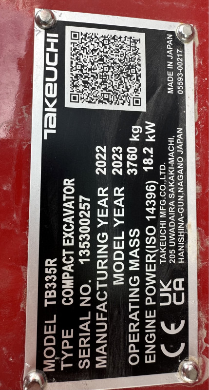 Mini Bager Gusjenicar TAKEUCHI TB335R new new