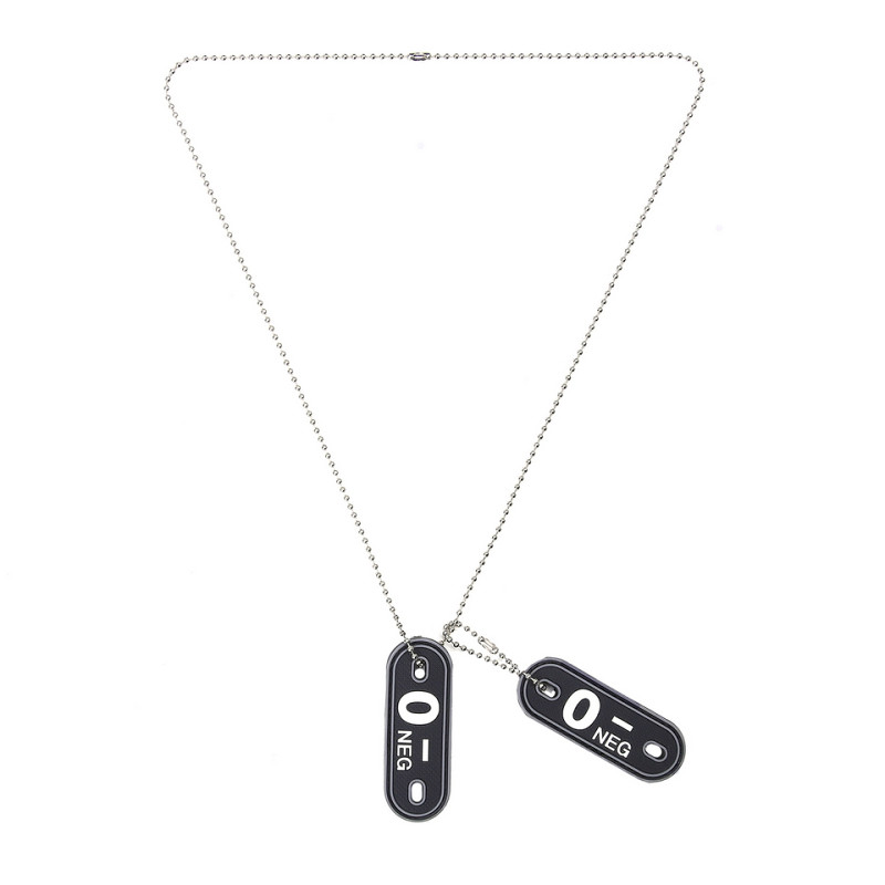 Dog tag, lančić PVC Blood type 0- negative