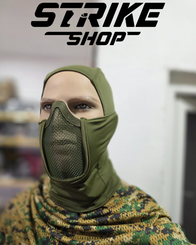 Airsoft zastitna maska i fantomka za lice Zelena
