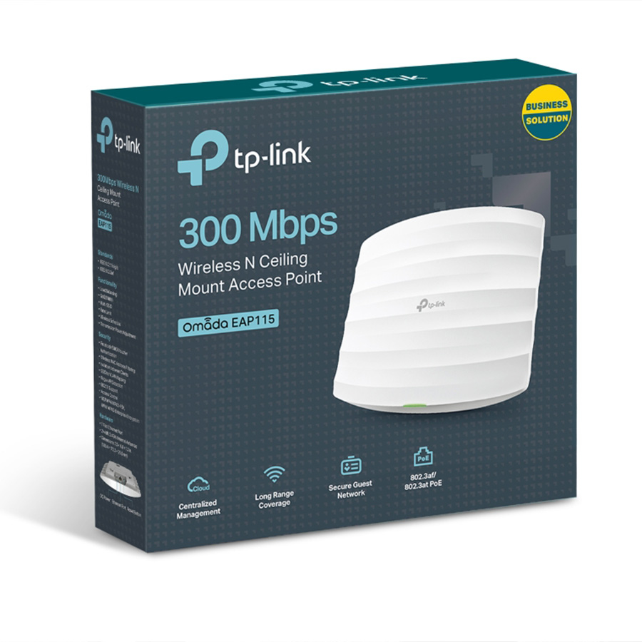 Access Point,TP-Link EAP115 bežična N pristupna tačka za montažu na strop/zid, 300 Mbps na 2,4 Ghz, 802.11b/g/n, 1 10/10