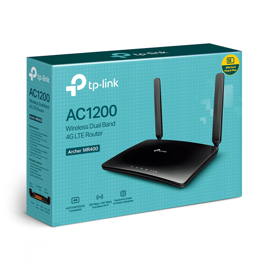 TP-Link Archer MR400 AC1200 4G LTE Wireles Dual Band Router