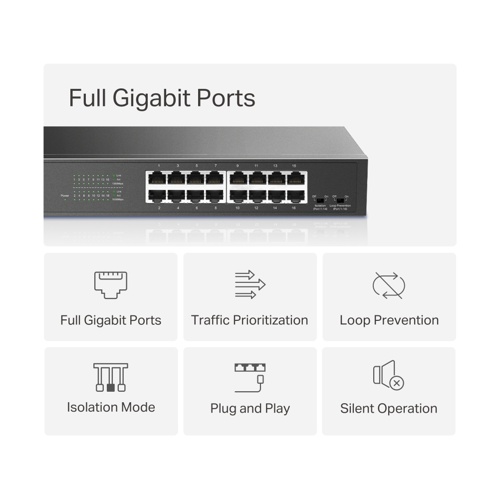 Mercusys MS116GS Gigabit 16 Portni Switch