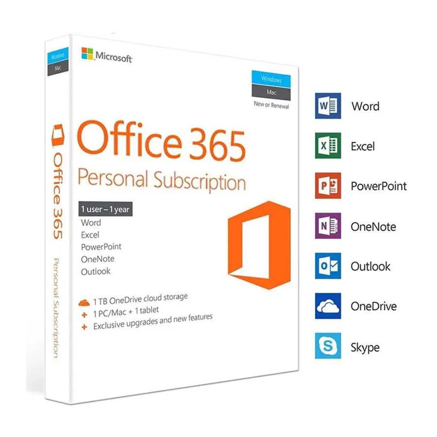 Microsoft Office 365 Personal 1 user 1 year
