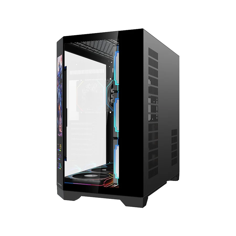 Kućište gaming RAMPAGE NOVA V2 9.16′ LCD Display Hub Controller Black 7x12cm ARGB Pwm Fan, 43432