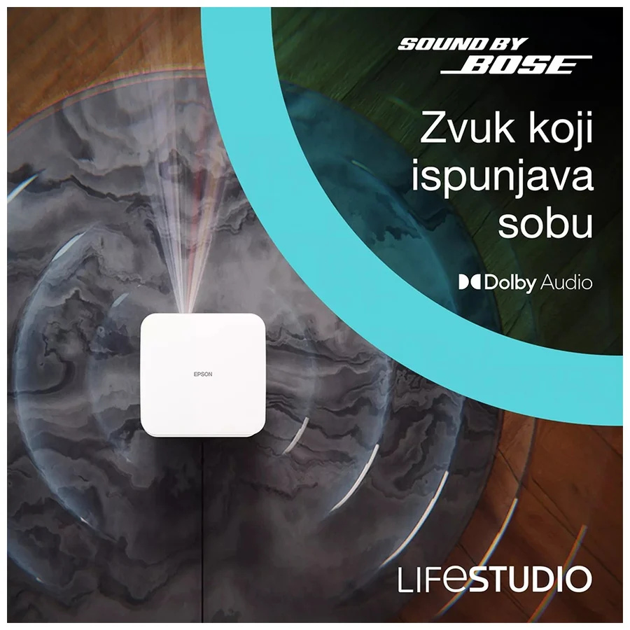 Projektor Epson Lifestudio Pop EF-61W. 3LCD.Laser Full HD. Android TV. 700 lumena, Sound by Bose, Google TV, prijenosni,