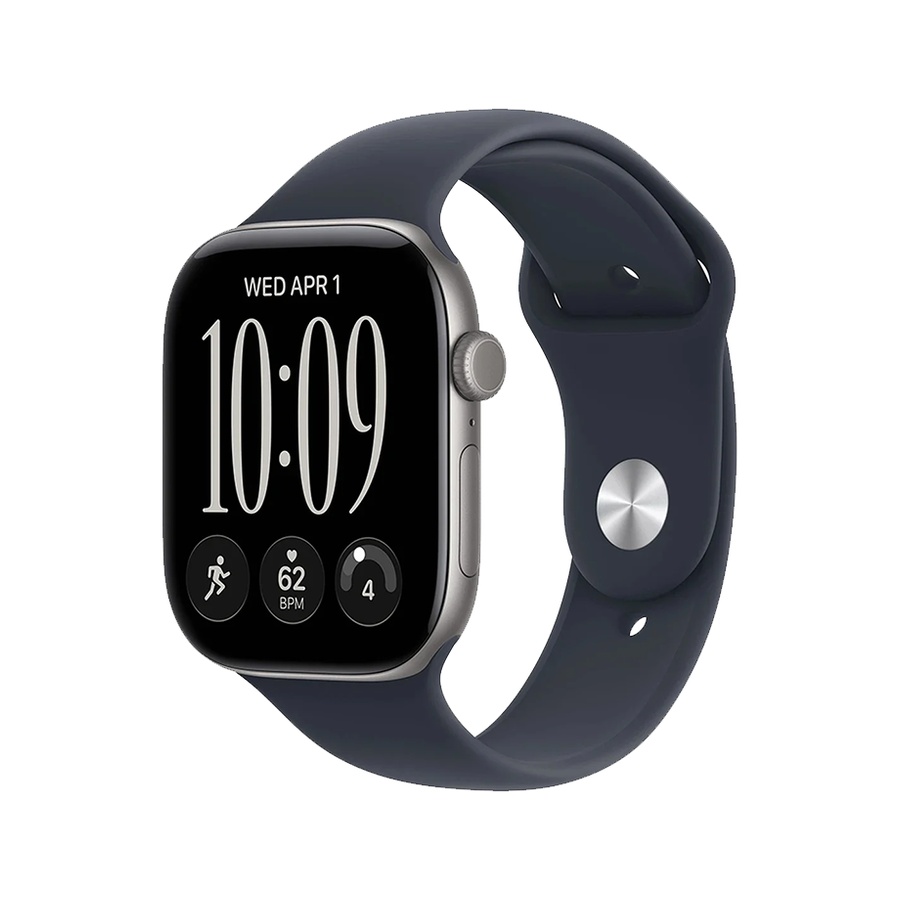 Apple Watch Series 12 46mm Space Grey Aluminium Case with Navy Blue Sport Band – M/L mjej4et/a