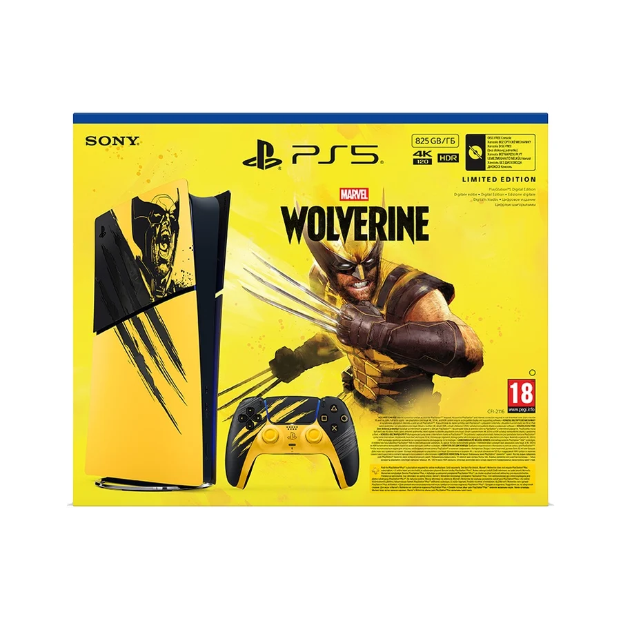 PlayStation 5 Digital Edition E chassis Marvel’s Wolverine Battle Yellow Limited Edition VCH 1000056883 (825GB)
