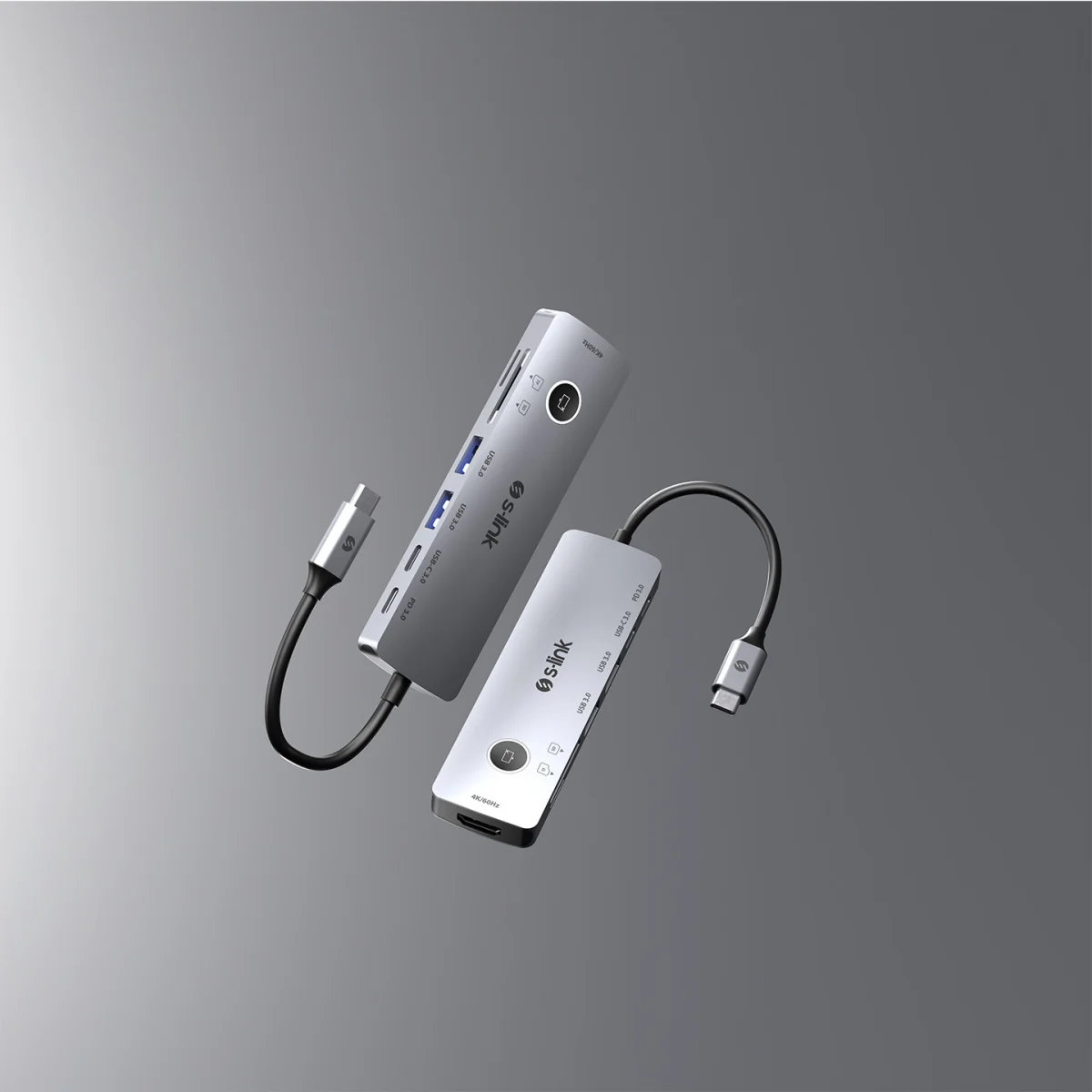 Docking station S-link SW-U707 USB adapter Type-C 7 in 1 2*USB 3.0, 1*Type-C 3.1, 1*PD, 1* HDMI 4K60HZ, SD and TF Type C