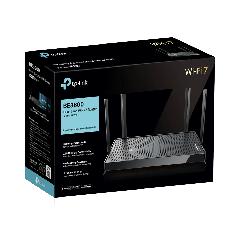 ROUTER ARCHER BE230 ARCHER-BE230, BE3600 Dual-Band Wi-Fi 7 Router, 4K/8K streaming