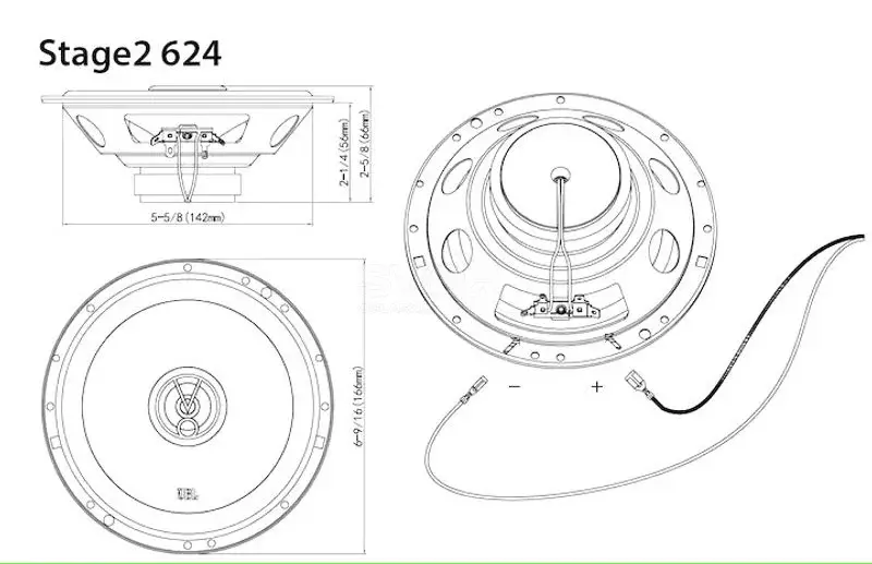 JBL Stage2 624 240 W, 16 cm Car hi-fi speakers