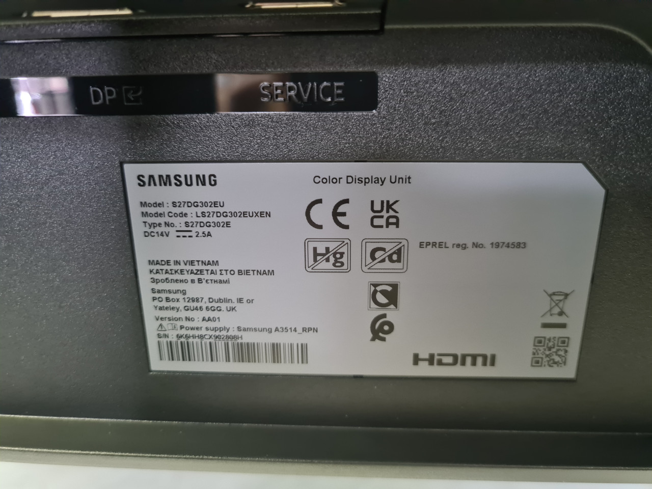 Gaming monitor Samsung LS27DG302EUXEN 27" Full HD