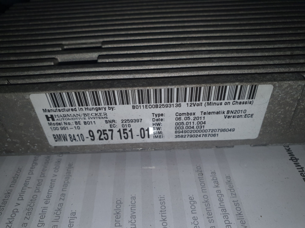 POJACALO Bmw f10 9257151 01 harman becker