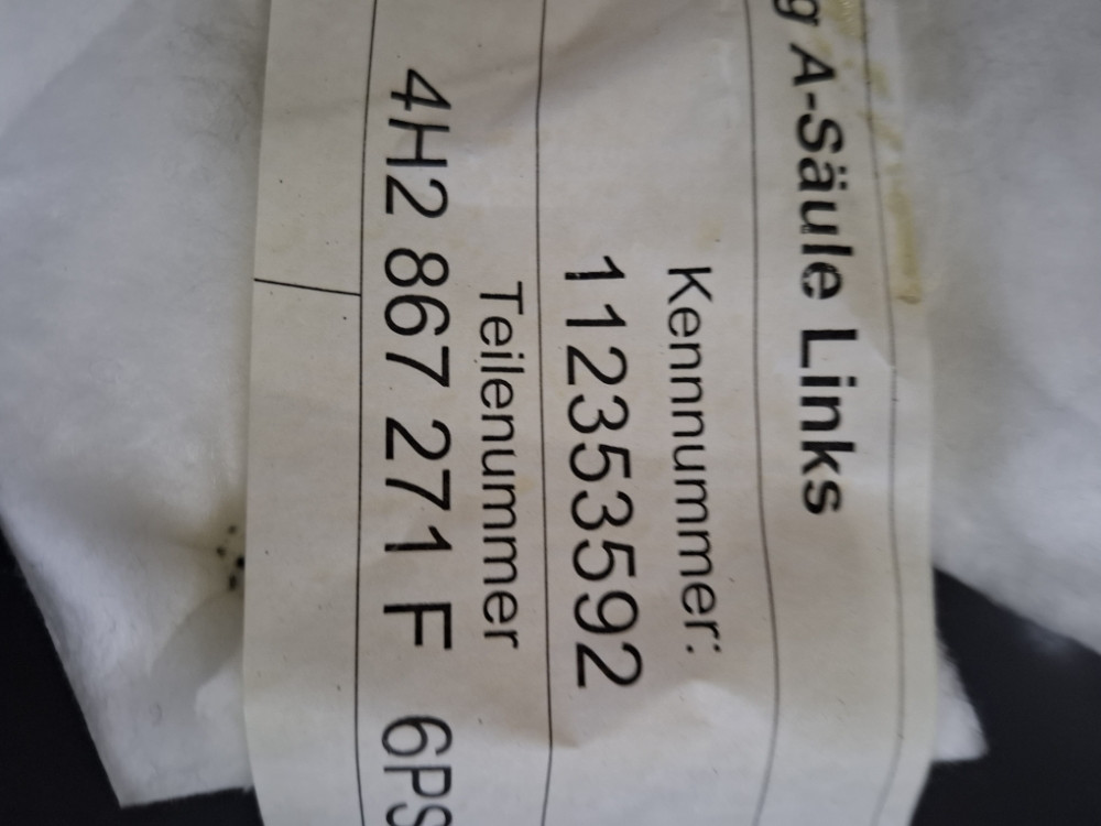 PLASTIKA UNUTRASNJA PRAGA PREDNJA LIJEVA AUDI A8 D4 4H 4H2867271F
