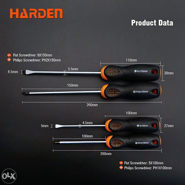 Set 10 komada odvijača "HARDEN" 550395