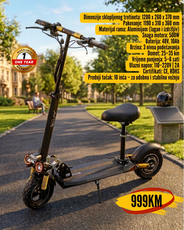 Električni Skuter Trotinet NANO T14 sa sjedištem