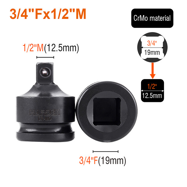 Osmodijelni set kovanih redukcija za gedore 1/2" HARDEN