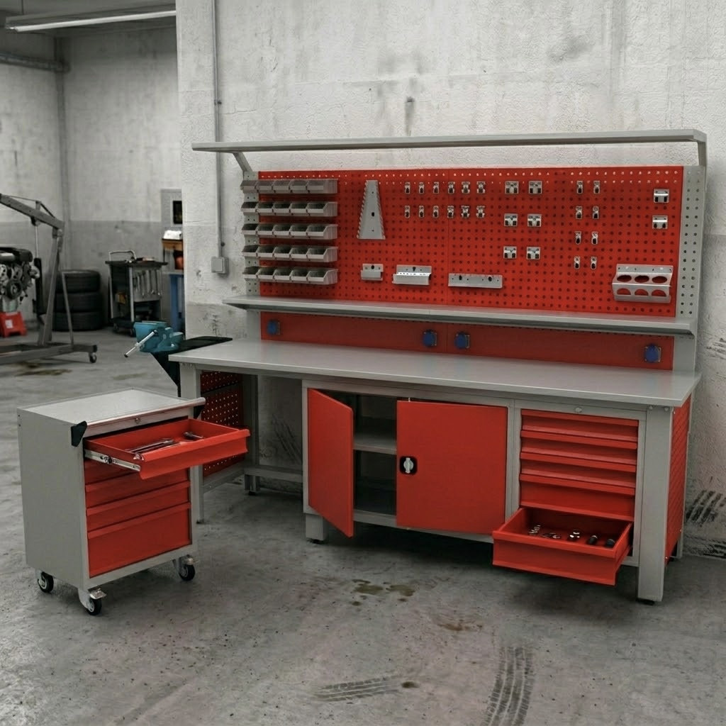 Metalni radni stol Nano-Bodur (NO:64) (bez prenosivih kolica)