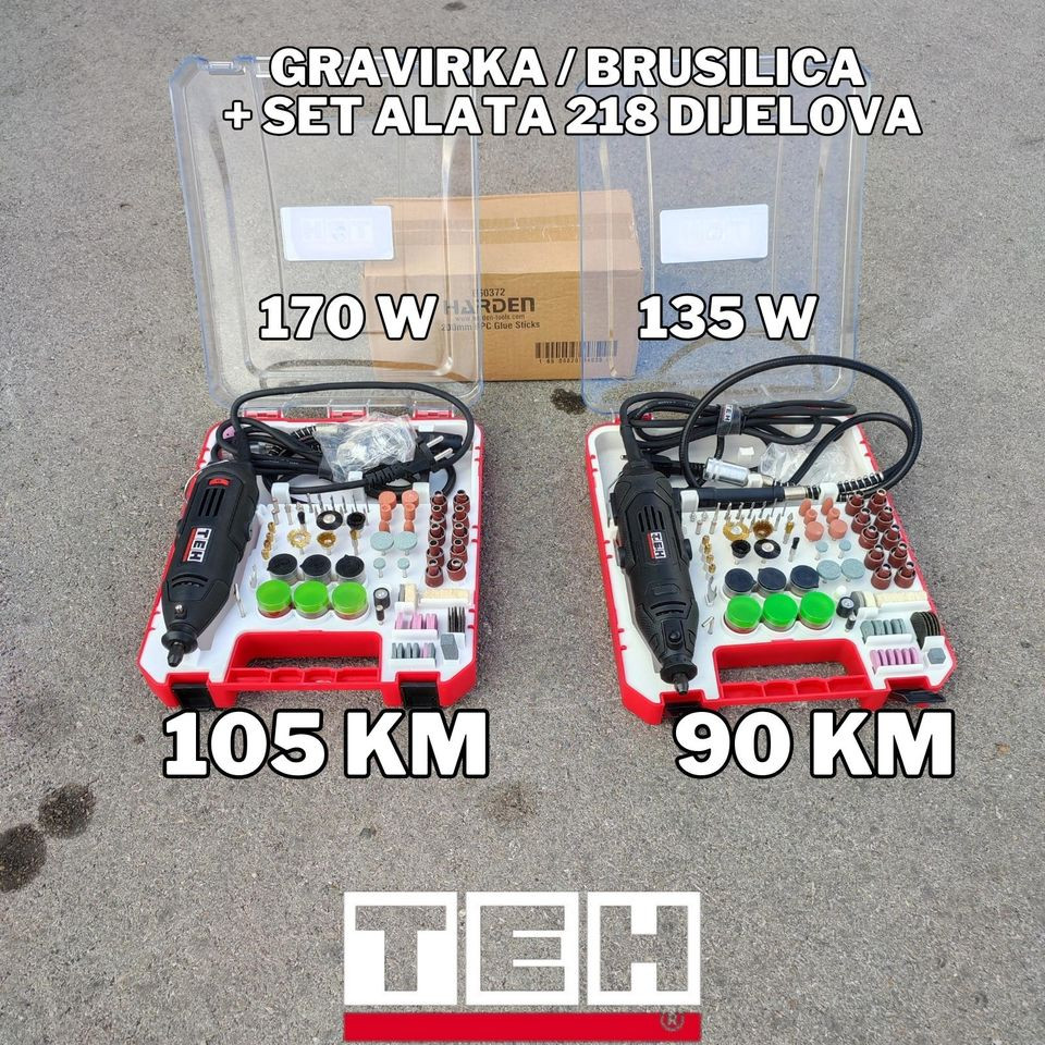 TEH gravirke + set alata 218 dijelova