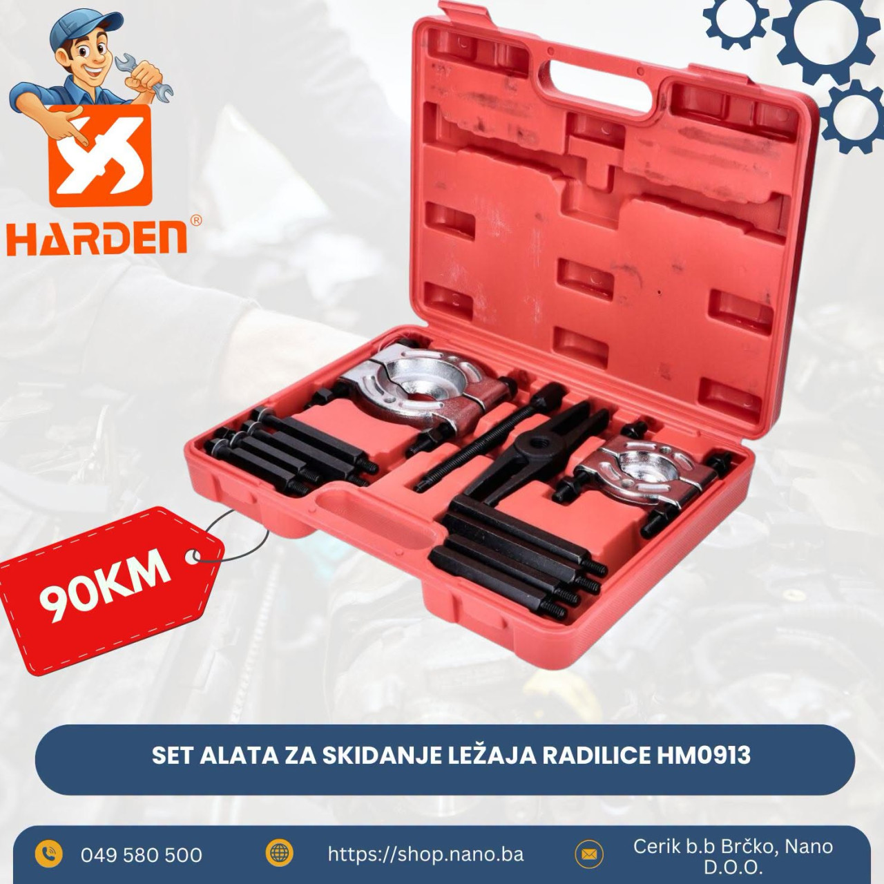 Set alata za skidanje ležaja radilice HM 0913