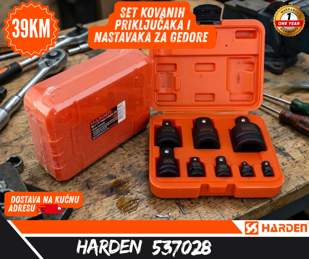 Set udarnih adaptera od 8 komada HARDEN 537028