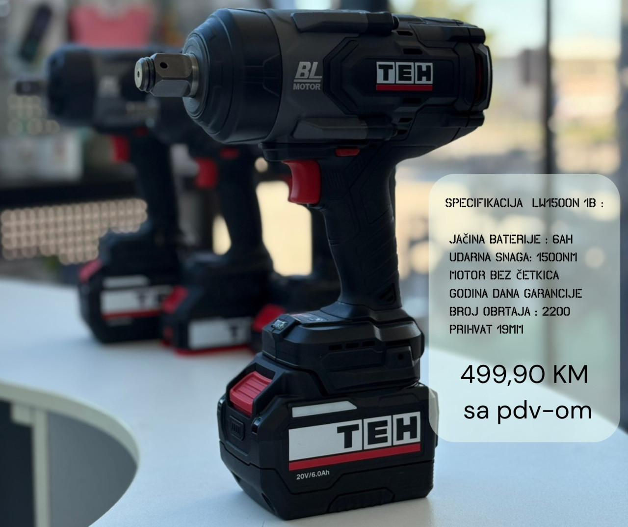 Aku Udarni Odvijač TEH 1500Nm LW1500N-1B
