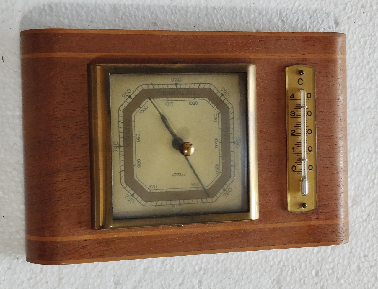 FISCHER barometar i termometar stari vintage