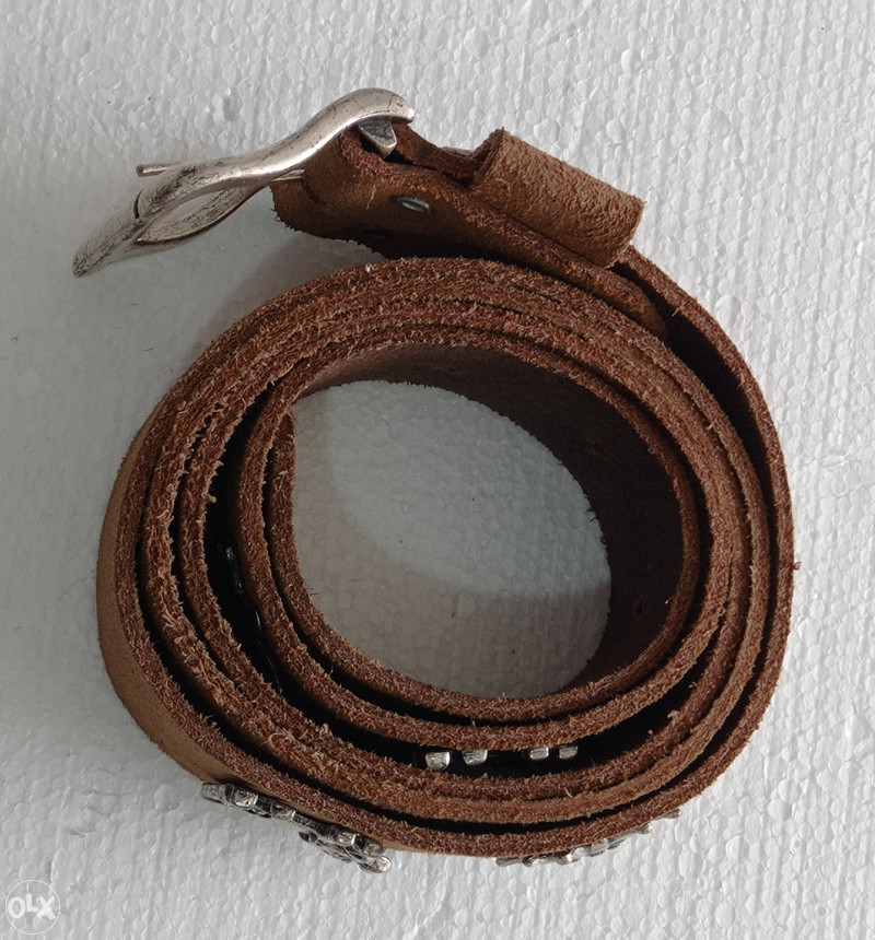 Kaiš HUMMEL kožni prava koža pantolone hlače 110 cm