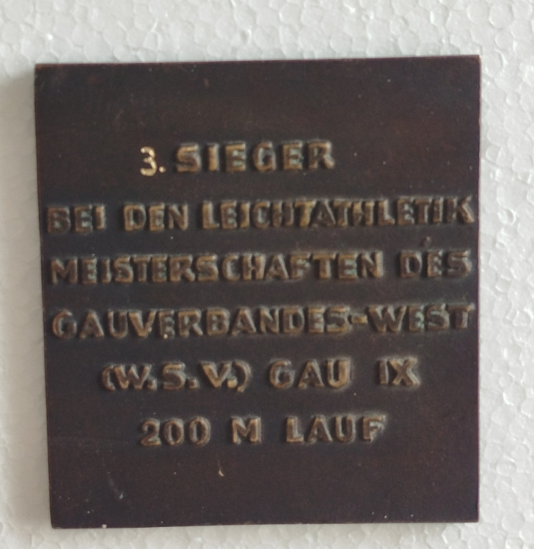 Bronzana sportska plaketa Atletika Njemačka 1930-ih godina stara