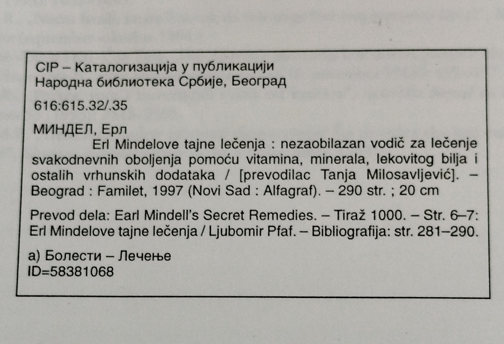 Erl Mindelove Tajne lečenja liječenja Earl Mindell zdravlje