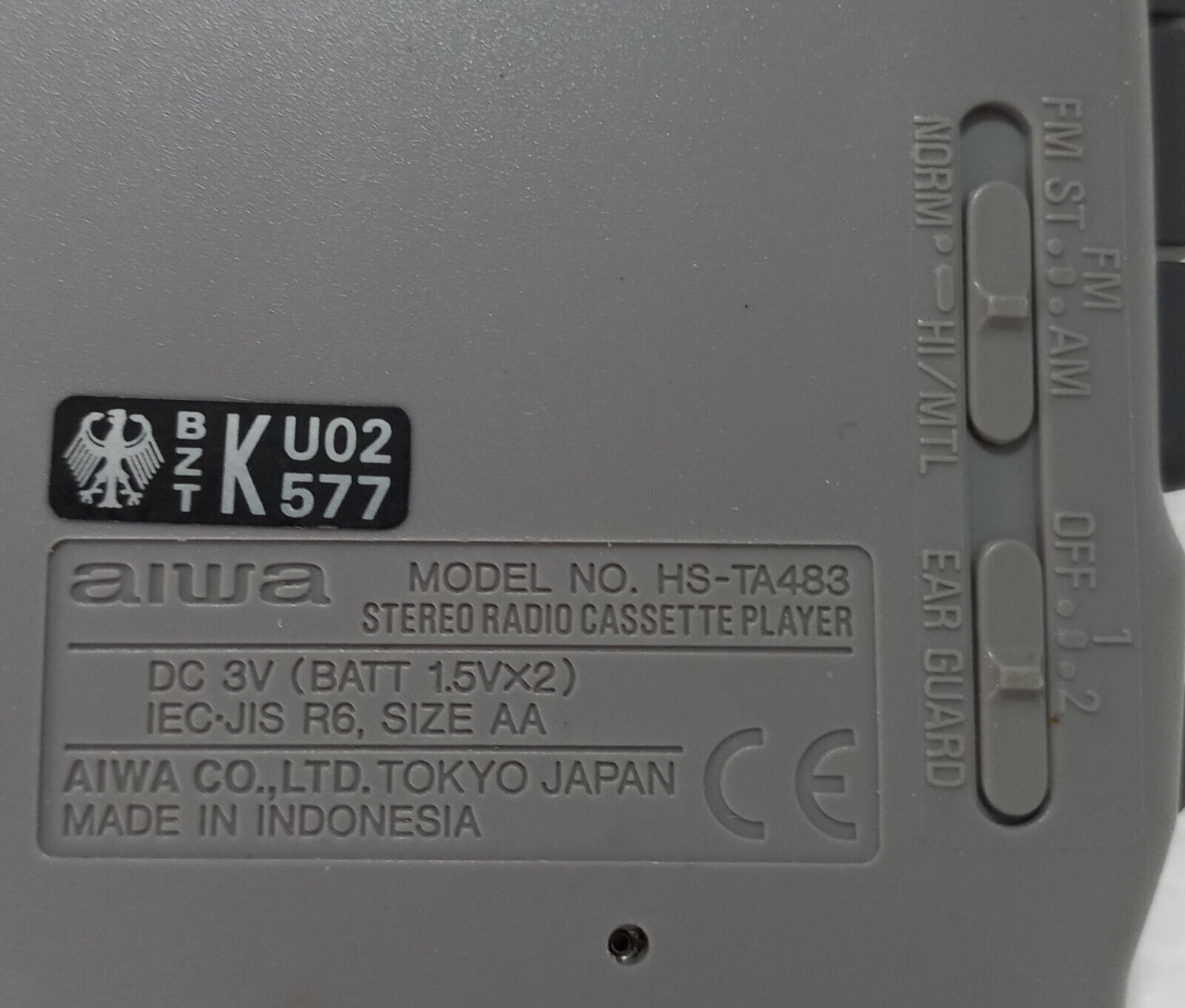 Aiwa TA483 Walkman kasete AM/FM Stereo radio