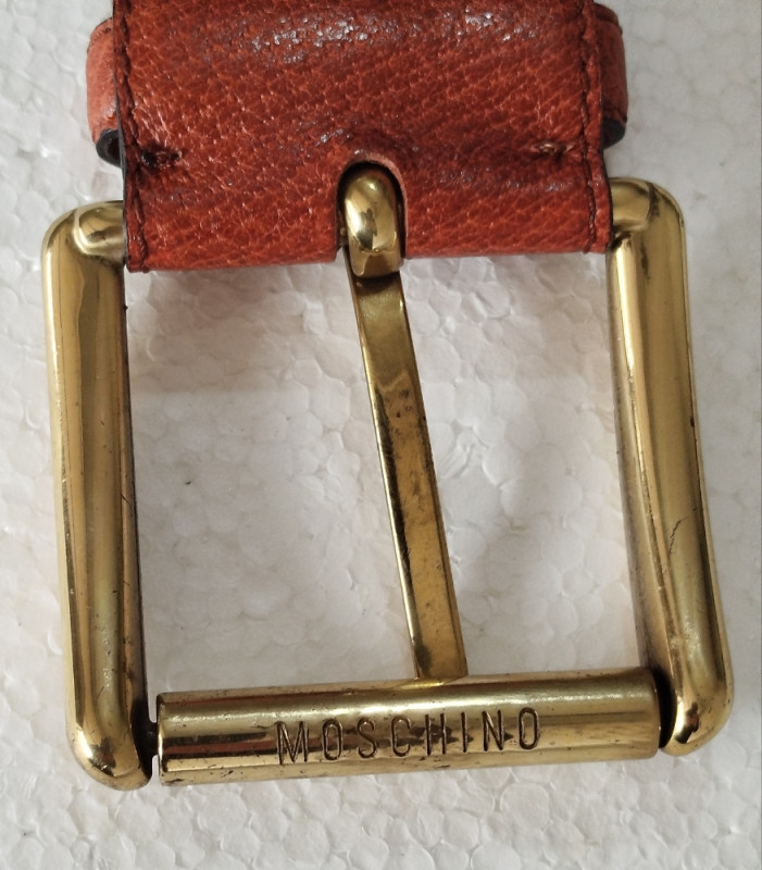MOSCHINO Redwall kožni kaiš hlače pantolone original markirani