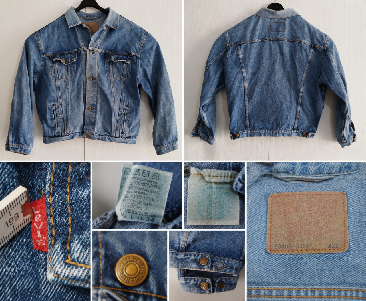 Levis teksas jakna vintage wash original Made in USA retro denim