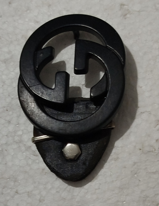 Gucci znak toka za kaiš kopča (GG) crna metalna pantolone hlače