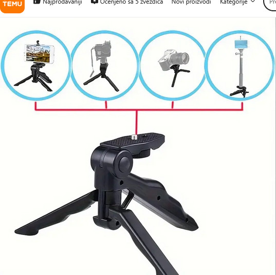 Rotirajući Tripod Držač Kamere za Mobilne Telefone