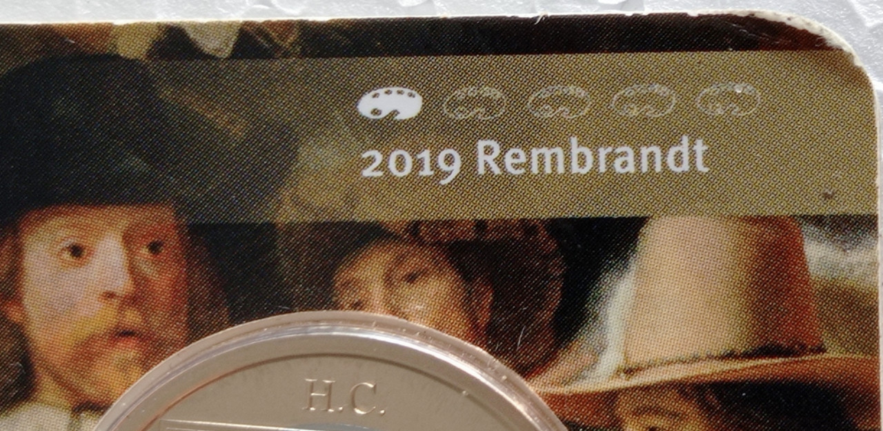Dva 2 Euro kovanice Rembrandt Holandija Nizozemska 2019