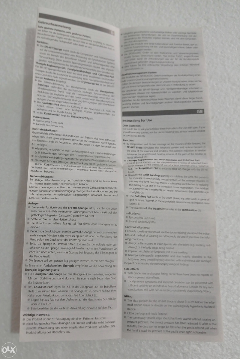 Bandaža za lakat SPORLASTIC EPI-HIT Biodynamik tenis