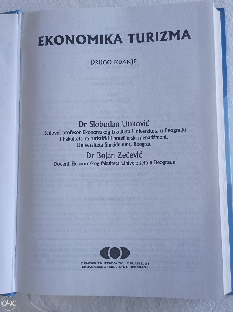EKONOMIKA TURIZMA Unković Zečević Ekonomski fakultet