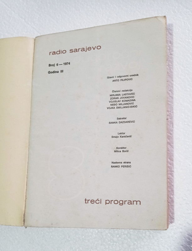 Radio Sarajevo Treći program br.6 `74 21-22 `78 41 `83
