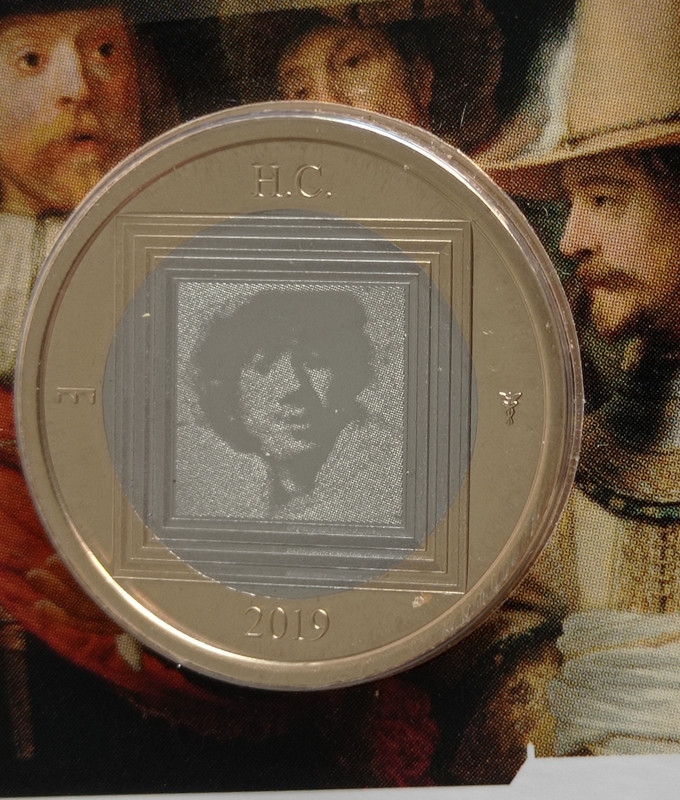 Dva 2 Euro kovanice Rembrandt Holandija Nizozemska 2019