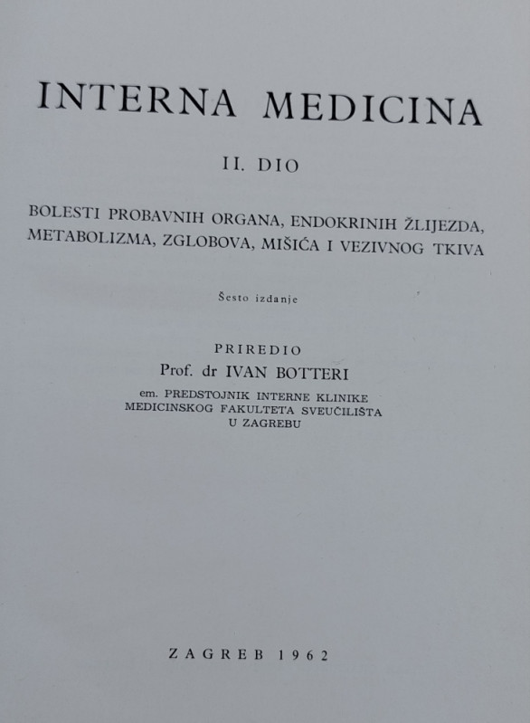 Interna medicina jedan i dva 1 i 2 Ivan Botteri