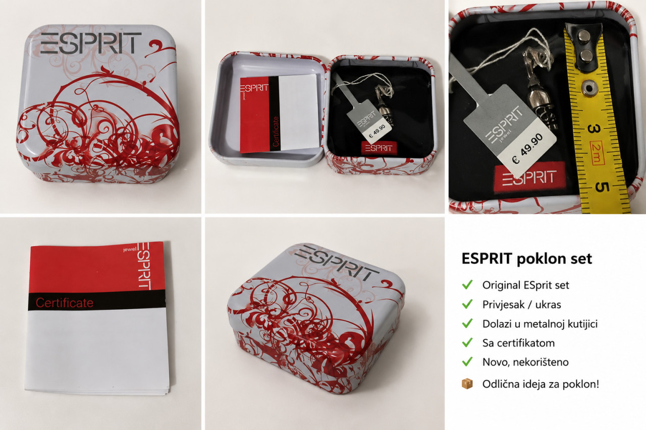 ESPRIT poklon set privjesak ukras nakit sa sertifikatom original