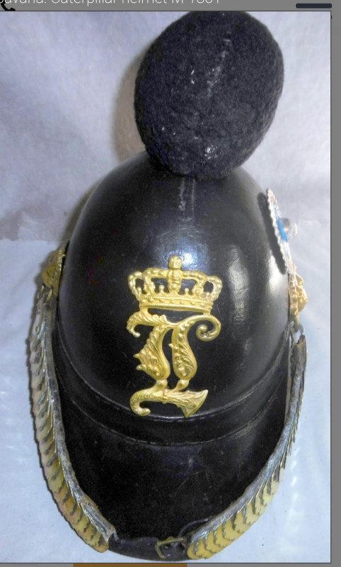Ornament znak značka za bavarski vojni šljem iz 19. vijeka