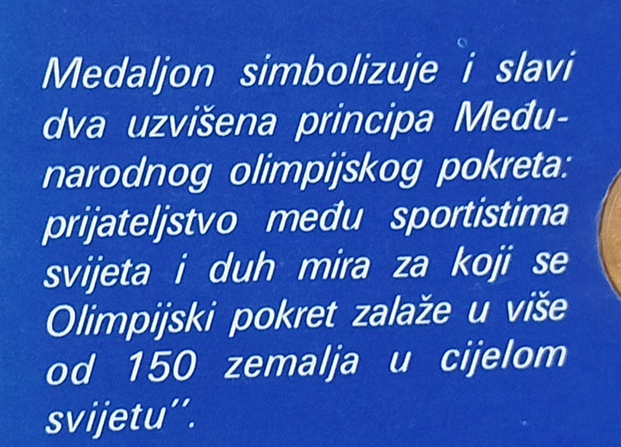 Olimpijski medaljon Sarajevo Los Angeles 1984 kovanica