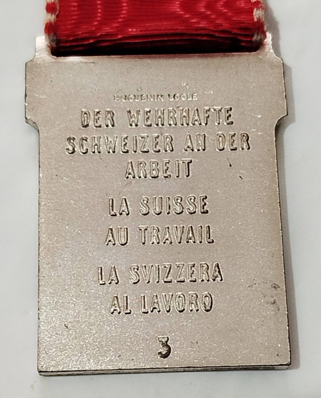 Švajcarska medalja orden stari 1960 Švajcarac obavlja težak rad