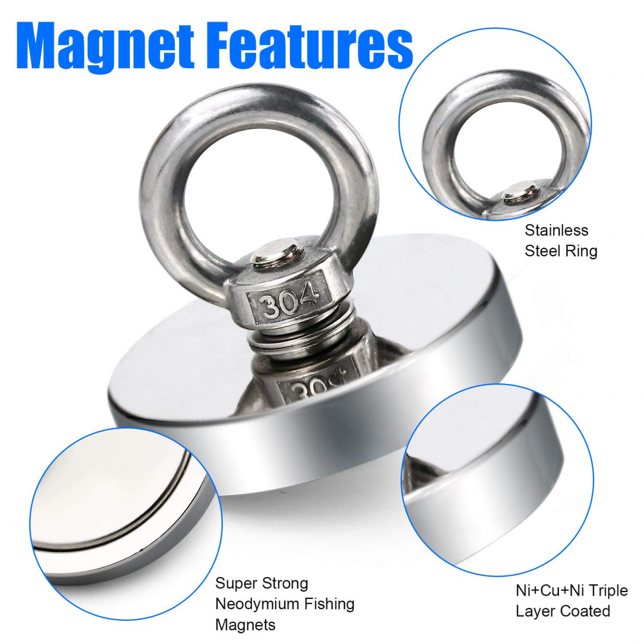 Industrijski magnet za lov na blago 42 mm neodimijum