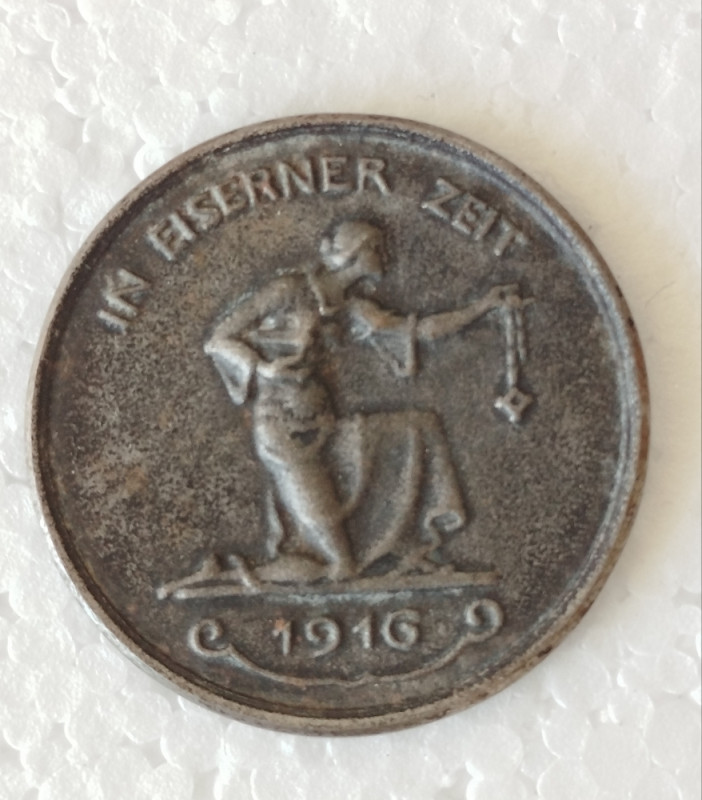 Njemačka medalja 1916. Prvi svjetski rat starina kovanica