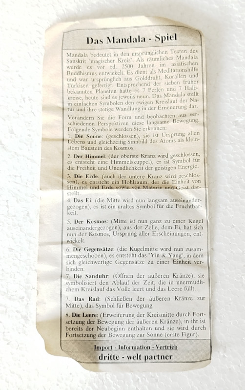 MANDALA igra žica perle EMA Njemačka Indija ručna izrada